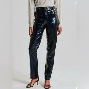 Abercrombie & Fitch The 90’s Straight Ultra High Rise Vegan Leather Pants
